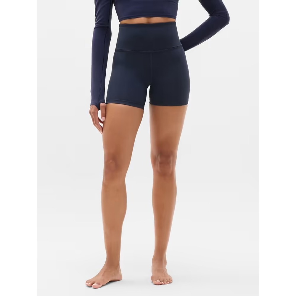 Athleta Womens High Rise Biker Shorts Navy Blue XS Activewear Yoga Gym Workout